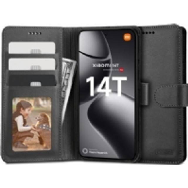 Xiaomi 14T Tech-Protect plånboksfodral med magnet och stativ - Svart