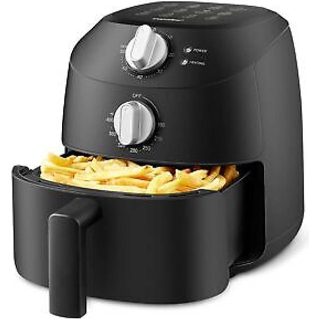 (2 Litres, Black) Small Air Fryer, 1150 Watt, 2 L, Temperature Control, Timer, Indicator Light, BPA-Free, Black