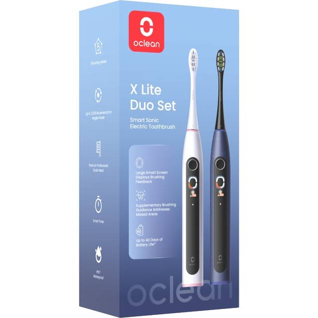 Oclean X Lite Duo dubbelpaket eltandborste, grå/mörkblå