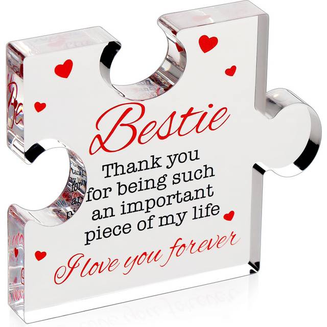 Birthday Gifts for Women, Men - Engraved Acrylic Block Puzzle Birthday Gift for Mom, Dad, Sister, Brother, Friend - Best Friend Happy Birthday Gift -
