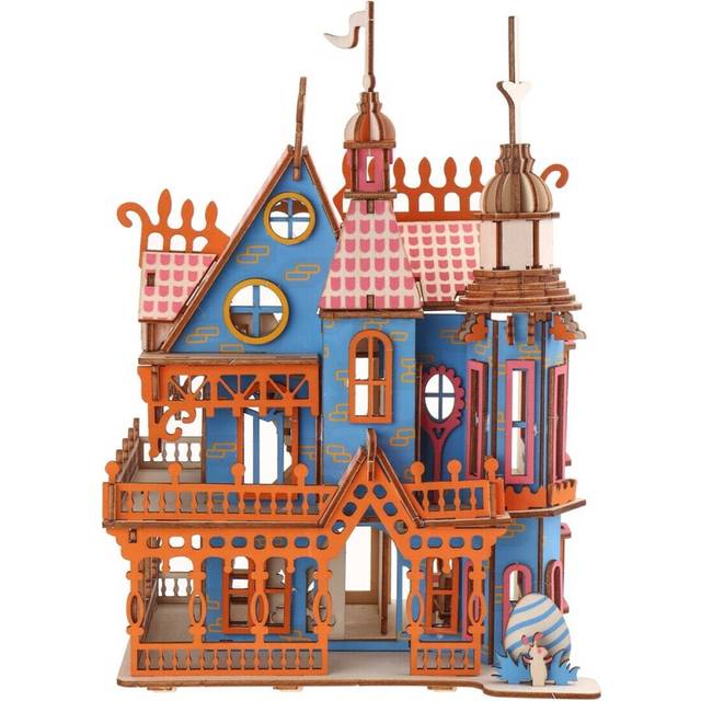 174PCS 3D Wooden Laser Cutting Dream Villa Three-dimensional Assembly Puzzle Model Educational Toys for Kids Gift