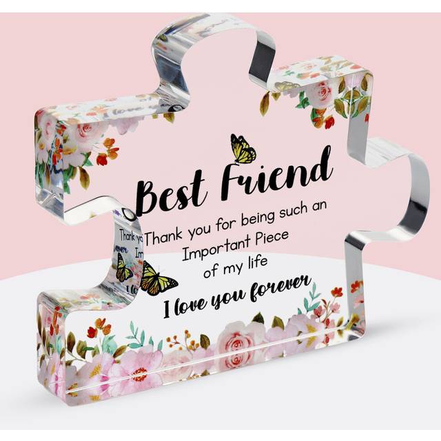 Velenti Gift for Best Friend for Women - Engraved Acrylic Puzzle Piece - Bestie Present with Cute Quote - Friendship Gifts for Birthday  Chr