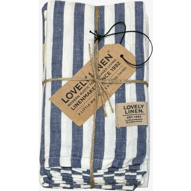 Lovely Linen - Servett Misty i tvättat linne (4-pack) - Blå