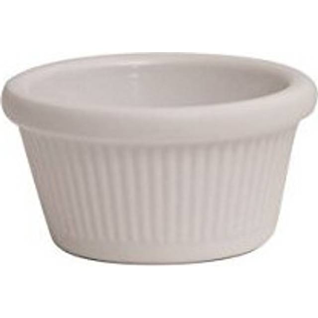 Genware NEV-S287-02 Fluted Ramekin, 4 oz, 86 mm x 36 mm, White