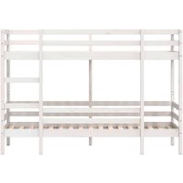 vidaXL Våningssäng vit 90x190 cm massiv furu