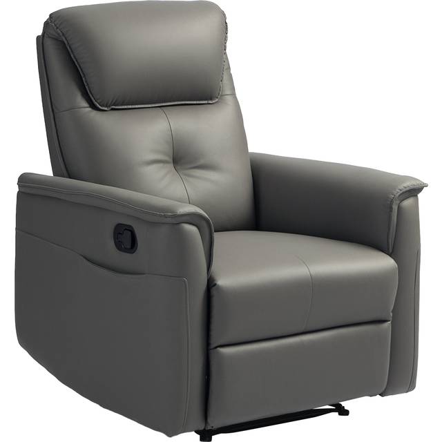 Homcom Recliner Armchair With Spring Cushion Adjustable Leg Rest Light Grey, Grey