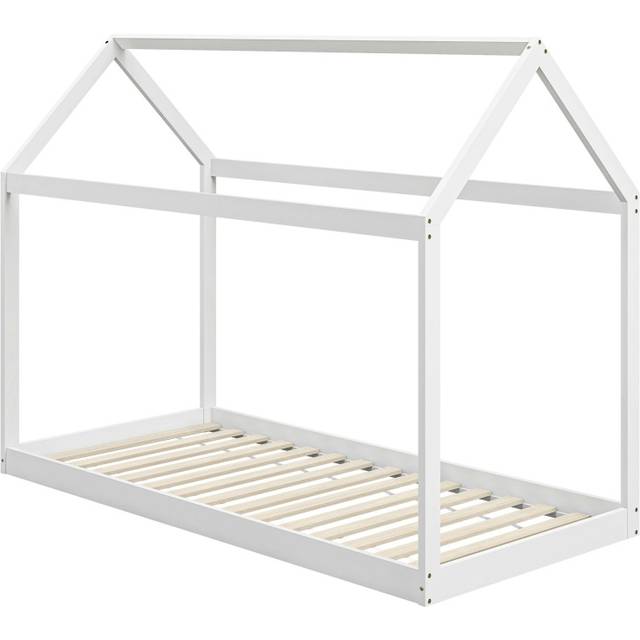 HOMCOM Wooden Single Bed Frame with Tree House Style - White - White | TJ Hughes