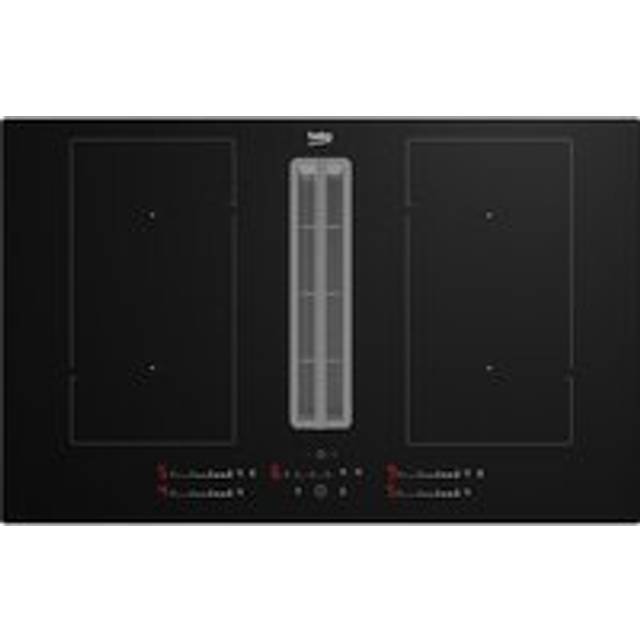 Beko HIXI84700UP 80cm Venting Induction Hob - Black Glass - For Ducted/Recirculating Ventilation