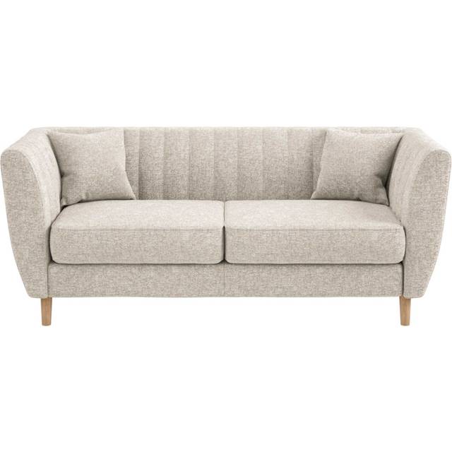 Solace+Co Remi 2 Seater Mid Century Sofa Beige Chenille