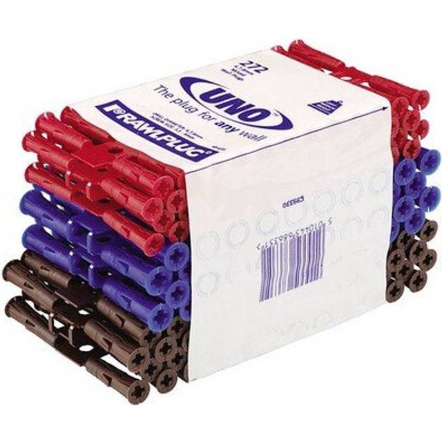 Rawlplug RAW68636 Uno Plugs Trade Mixed Pack of 272 + 3 Drills