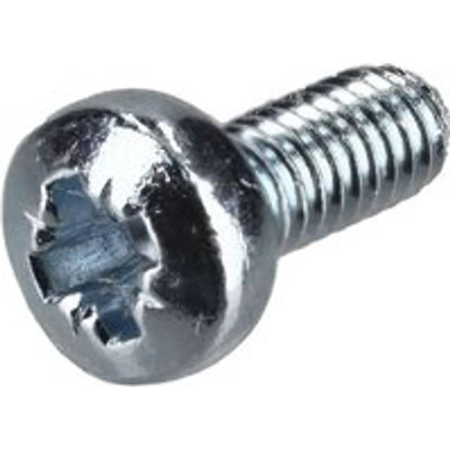 R-TECH 337197 Pozi Pan Head Machine Screws BZP M2 6mm - Pack of 100
