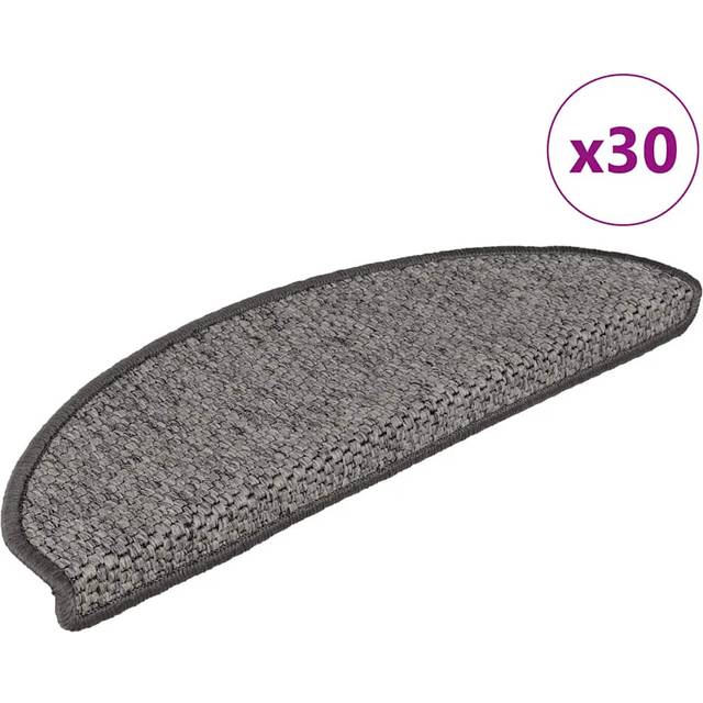 Trappmattor självhäftande sisal-look 30 st 65x21x4 cm brunbeige