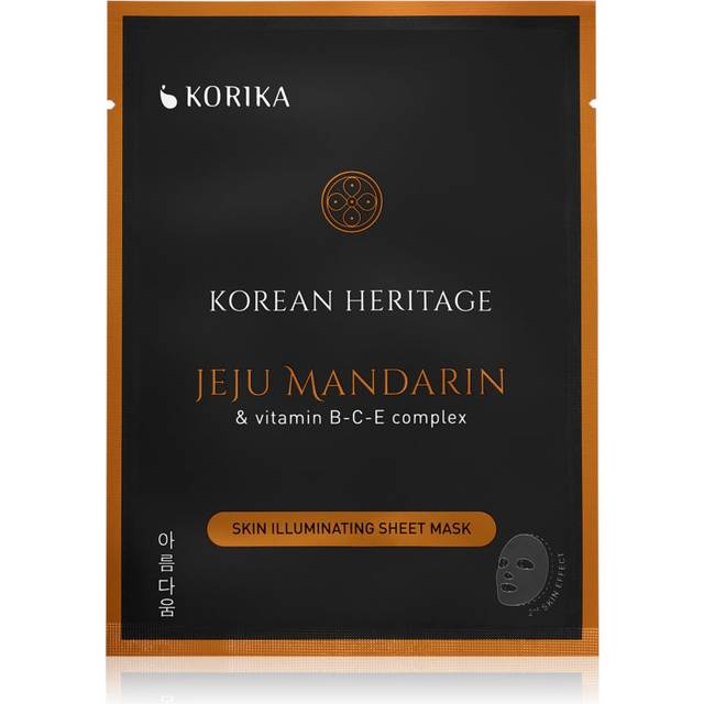 KORIKA Korean Heritage Jeju Mandaring & Vitamin B-C-E Complex Skin Illuminating Sheet Mask Uppljusande arkmask för ansiktet 25 g