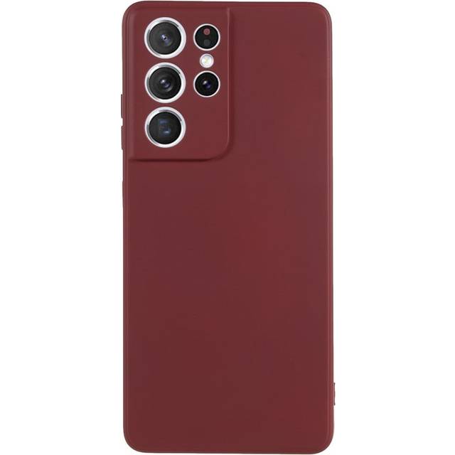 EIDERWOOD Samsung Galaxy S21 Ultra Fodrat Flexibelt Plast Skal - Vinröd