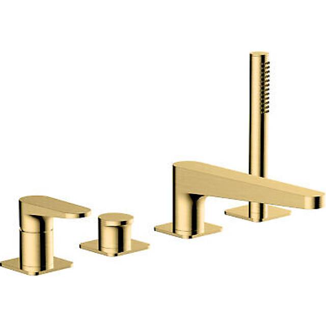 RAK Ceramics Ischia Deck Mounted 4 Tap Hole Bath Shower Mixer Tap | Chrome | Metal | 38mm x 220mm x 240mm
