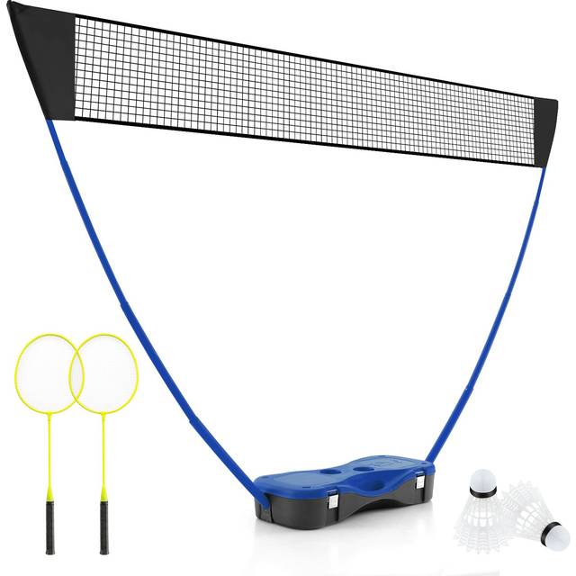 All-In-One Portable Badminton Net Set with Storage Base-Blue