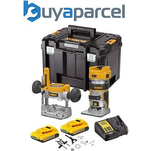DCW604D2 18v xr Brushless Laminate Trimmer 1/4'' Router + Plunge Base 2ah - Dewalt