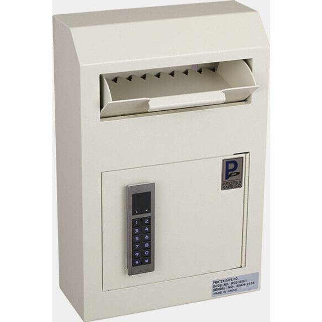 ProtexSafe Wall Mount Drop Box(WDS-150E II)  Piano hinge  secure suggestions  ballots  keys  mail  money  rent checks and more  Metal baffle to protec