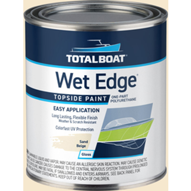 TotalBoat-504144 Wet Edge Marine Topside Paint for Boats  Fiberglass  and Wood Sand Beige  1 Quarts Pack of 1