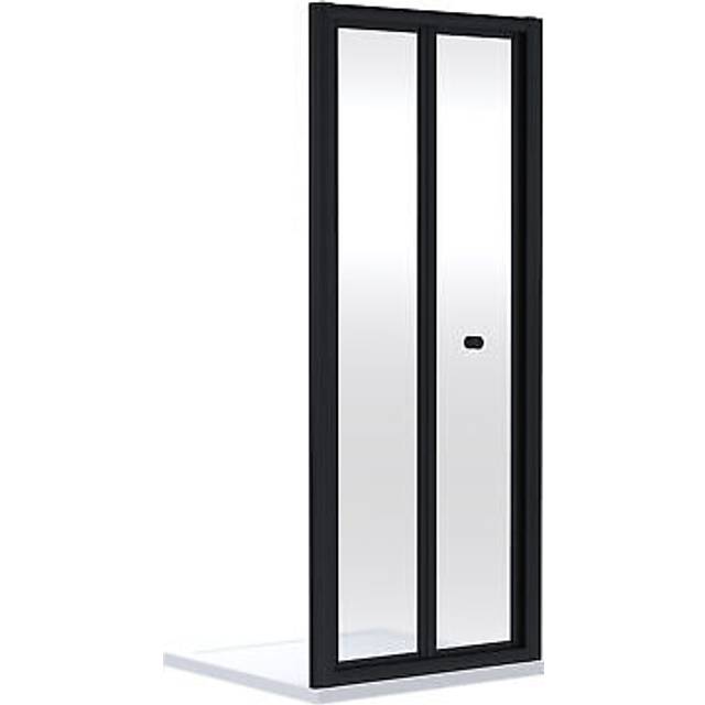 Ruwa 4mm Toughened Safety Glass Bi-Fold Shower Door - 1900 x 700mm - Matt Black - Balterley
