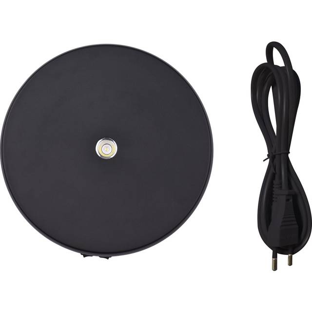 Electric Motorized Photography Turntable 360 Degree Rotatable Display with LED Light for Product EU Plug white