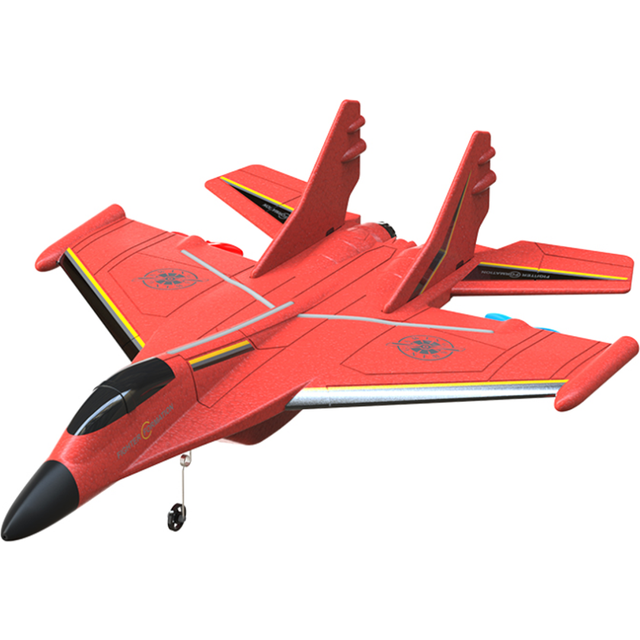 (Red, Two Batteries) 240mm Wingspan 2.4GHz 2CH Auto Balance EPP RC Airplane Warbird Glider RTF With LED Light Strip