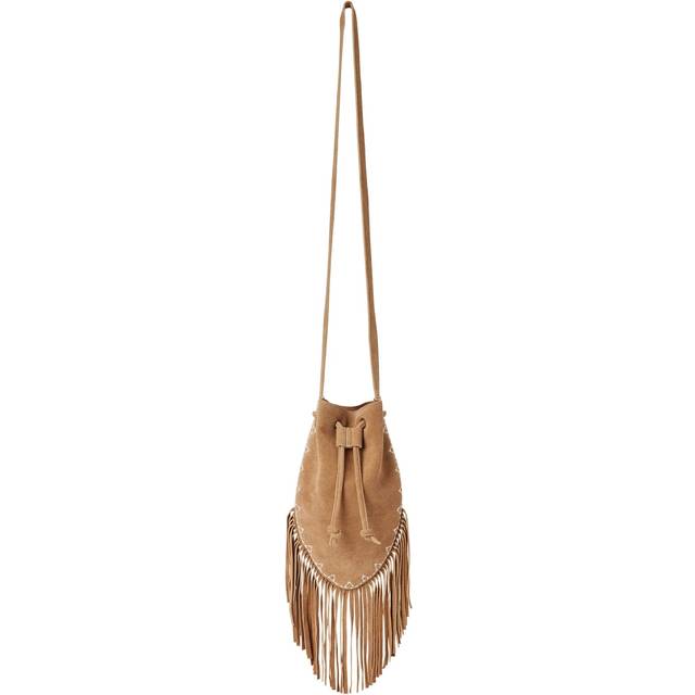 Lollys Laundry Apricot Suede Fringe Bag, Camel
