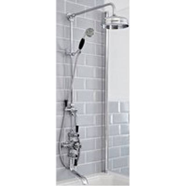 Milano Elizabeth - Traditional Grand Rigid Riser with 3 Outlet Exposed Triple Thermostatic Mixer Shower Valve&44 Round Rainfall Shower Head&44 Hand