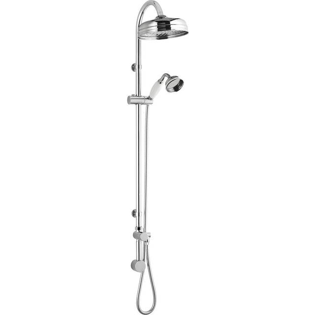 Rigid Riser Kit Fixed Shower Head - Round - Chrome