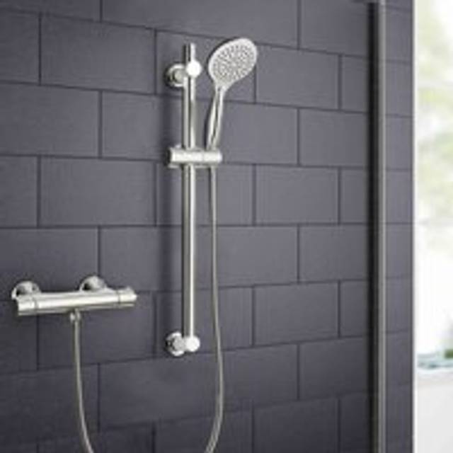 Nes Home Rosa Round Exposed Thermostatic Shower Mixer Slider Rail Kit - One Size