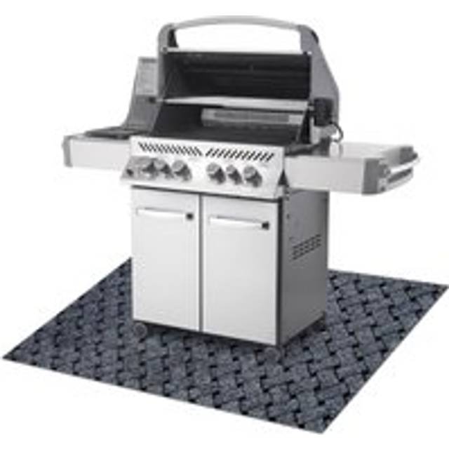 Rugsx - vectra 902 protective grill mat for terrace, outdoor - light grey grey 100x120 cm