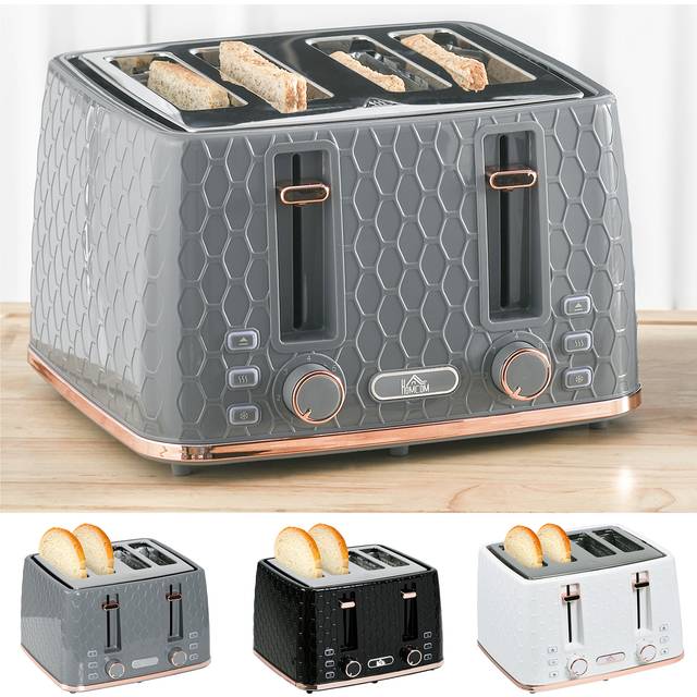 Homcom Four-slice Honeycomb Toaster - Grey