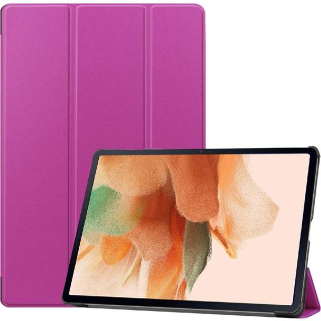 Samsung Galaxy Tab S7 FE tri-fold läderfodral - Lila