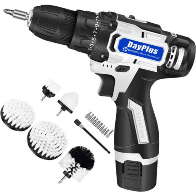 Terratek - 18V/20V Max Cordless Drill Driver Electric Screwdriver Bit Set, led Light, 1 Battery, 1 Charger and Case Included