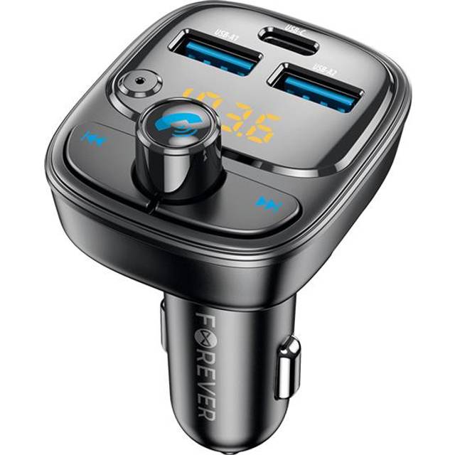 Forever FM-sändare Bluetooth 2 x USB-A /1 x USB-C PD 30W - Svart