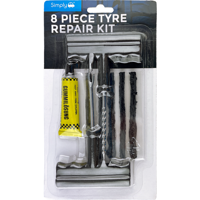 Simply Auto 8 Piece Tyre Repair Kit - Multicolour