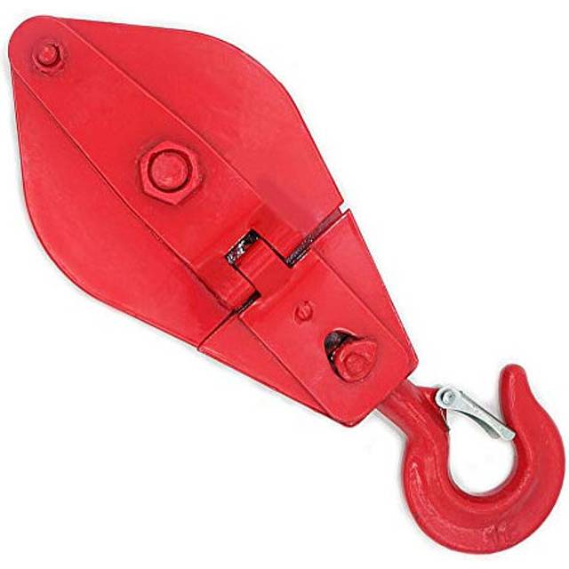 Wire Rope Pulley Block 0.5 Ton (500KG, 1102lbs), Heavy Duty Roller Loading Snatch Block with Swivel Hook and Latch, Rope