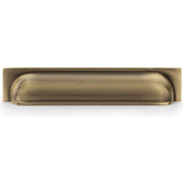Backplate cup handle antique brass 203mm centres solid brass shaker drawer pull