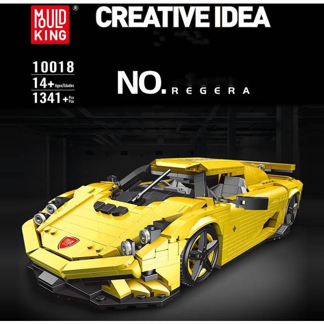 MOULD KING 10018 Creative Sport Car Building Toys for Boys The Super Racing Car Model Assemble Blocks Bricks Gifts for Kids yellow