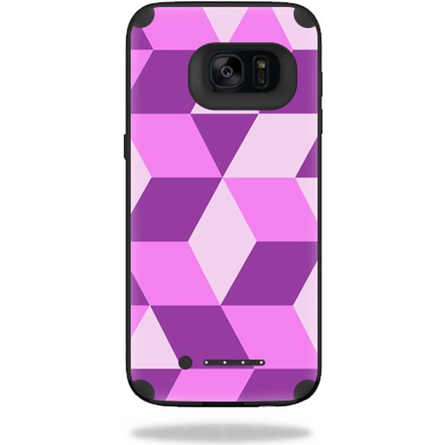 MightySkins MJSGS7ED-Pink Geo Tile Skin for Mophie Juice Pack Samsung Galaxy S7 Edge Case Wrap Cover Sticker - Pink Geo Tile