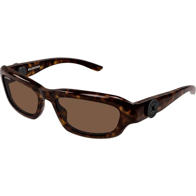 Balenciaga Unisex BB0409S 002 Solglasögon Acetat Havana Brun Fyrkantig