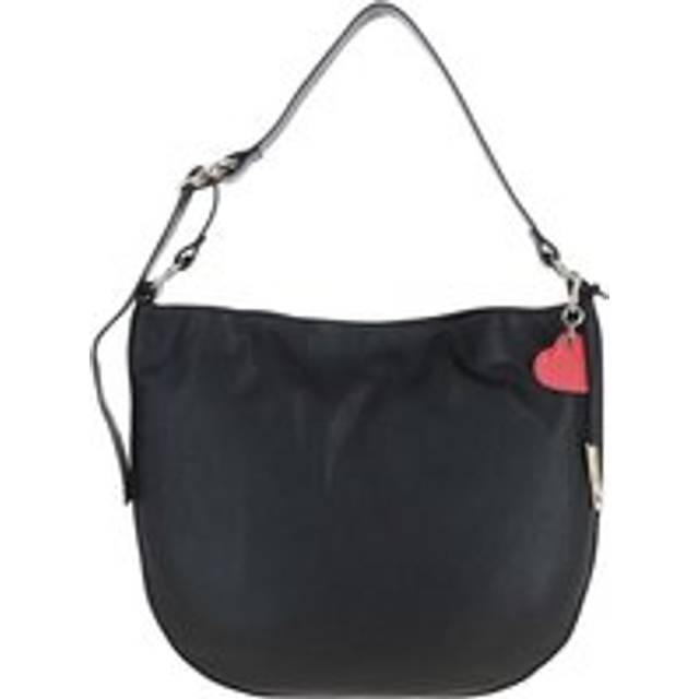 Womens 'Shanta' Long Handle Large Real Leather Tote Bag - Black - One Size