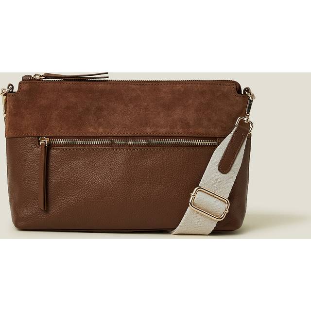 Leather Webbing Strap Cross-body Bag Tan - Accessorize - One Size