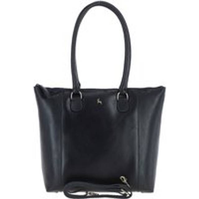 Womens 'Di Lusso' Vegetable Tanned Large Real Leather Tote Bag - Navy - One Size