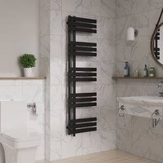 Designer Bathroom Electric Towel Warmer 1600x450mm Black
