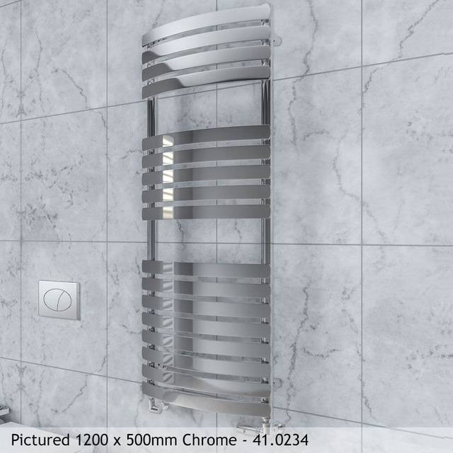 Eastbrook Staverton Tube on Tube Curve Towel Radiators - Chrome - Various Sizes - 600mm x 500mm