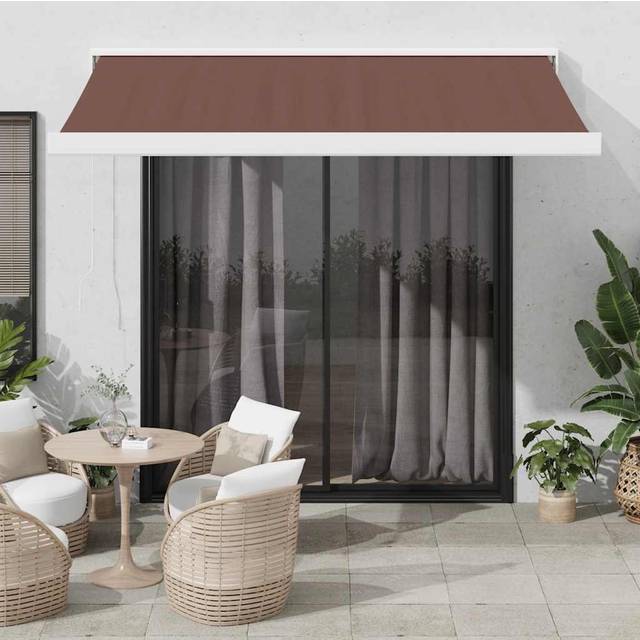 (brown and white, 300 x 250 cm) vidaXL Motorised Cassette Awning Retractable Awning Canopy Outdoor Awning