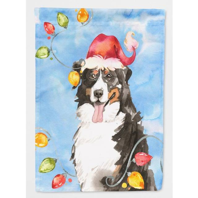 Caroline's Treasures CK2469CHF Christmas Lights Bernese Mountain Dog Flag Canvas House Size  Multicolor