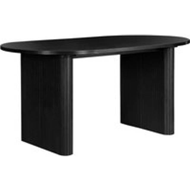 Birlea Axel 4 Seater Oval Fluted Dining Table Black - SleepSoul - 75 x 160 x 90cm
