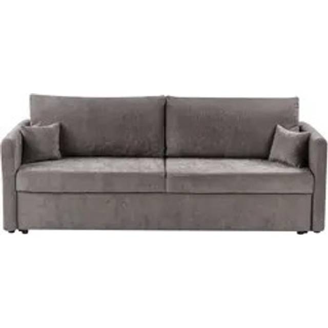 Beliani Fabric Sofa Bed With Storage Taupe Bleik, Brown